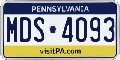 PA license plate MDS4093