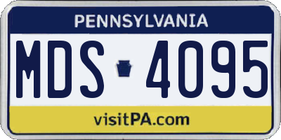 PA license plate MDS4095