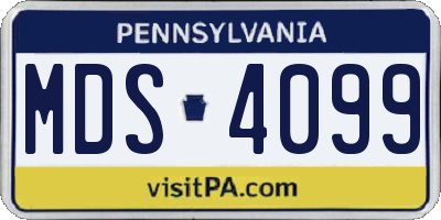 PA license plate MDS4099