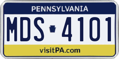 PA license plate MDS4101
