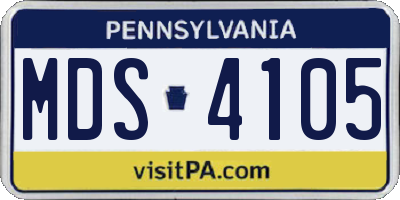 PA license plate MDS4105