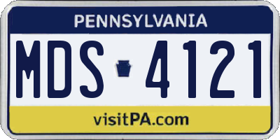 PA license plate MDS4121