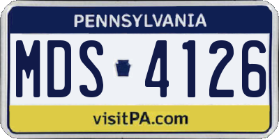 PA license plate MDS4126