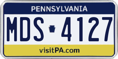 PA license plate MDS4127