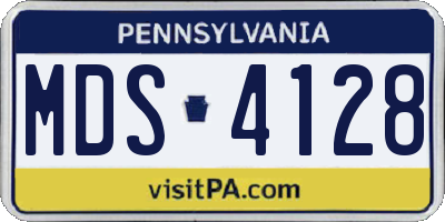 PA license plate MDS4128
