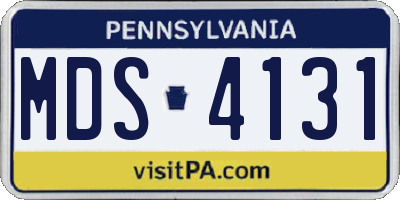 PA license plate MDS4131