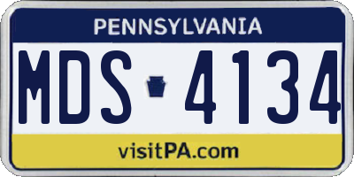 PA license plate MDS4134