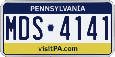 PA license plate MDS4141