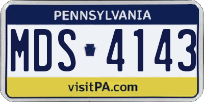 PA license plate MDS4143