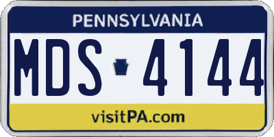 PA license plate MDS4144