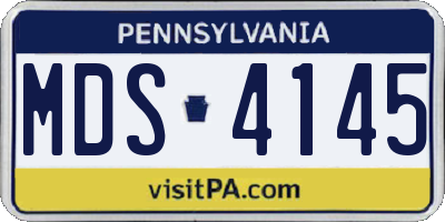 PA license plate MDS4145