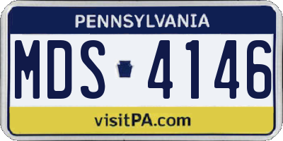 PA license plate MDS4146