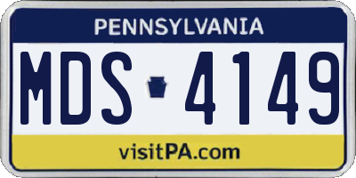 PA license plate MDS4149