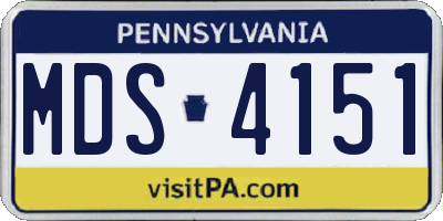 PA license plate MDS4151