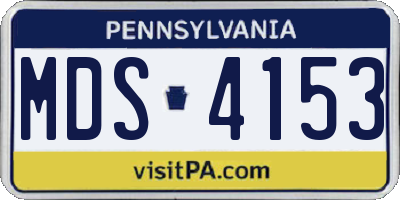 PA license plate MDS4153