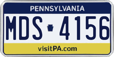 PA license plate MDS4156
