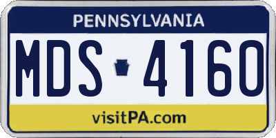 PA license plate MDS4160