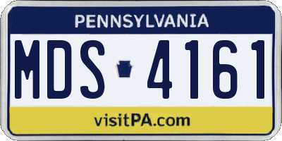PA license plate MDS4161