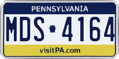 PA license plate MDS4164