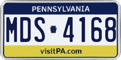 PA license plate MDS4168
