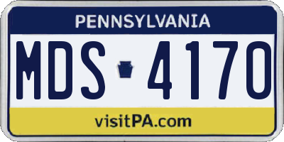 PA license plate MDS4170