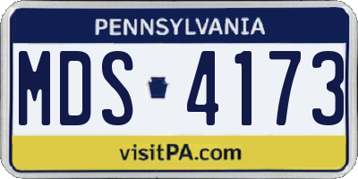 PA license plate MDS4173