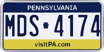 PA license plate MDS4174