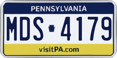 PA license plate MDS4179