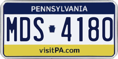 PA license plate MDS4180
