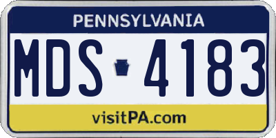 PA license plate MDS4183