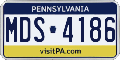 PA license plate MDS4186
