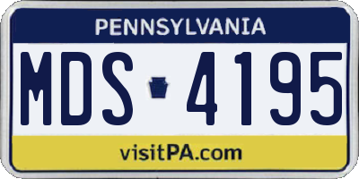 PA license plate MDS4195
