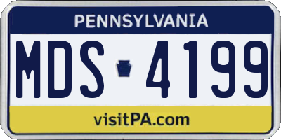 PA license plate MDS4199