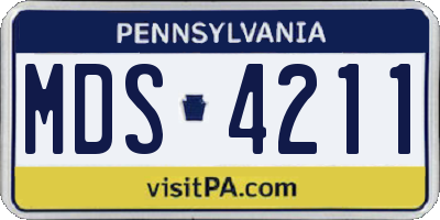 PA license plate MDS4211