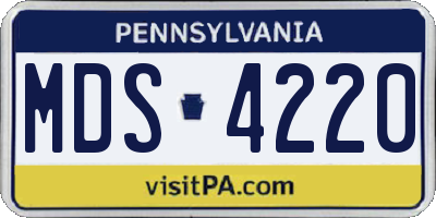PA license plate MDS4220
