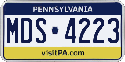 PA license plate MDS4223