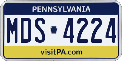 PA license plate MDS4224