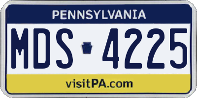 PA license plate MDS4225