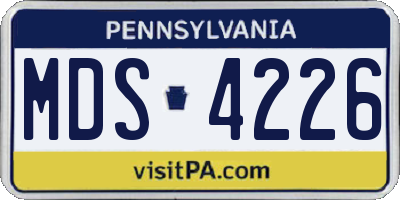 PA license plate MDS4226