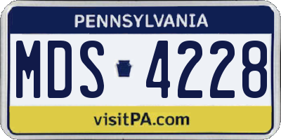 PA license plate MDS4228