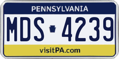 PA license plate MDS4239