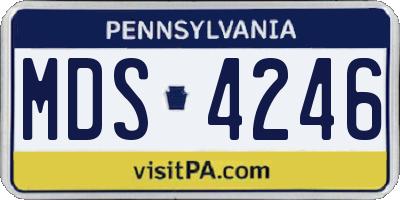 PA license plate MDS4246