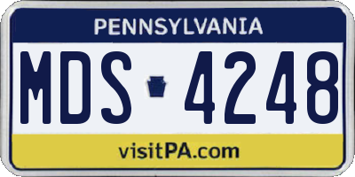 PA license plate MDS4248