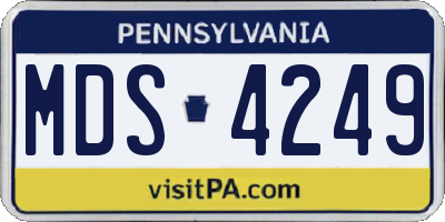 PA license plate MDS4249