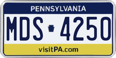 PA license plate MDS4250