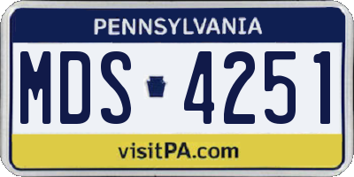 PA license plate MDS4251