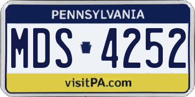 PA license plate MDS4252
