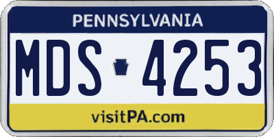 PA license plate MDS4253