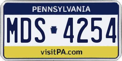 PA license plate MDS4254