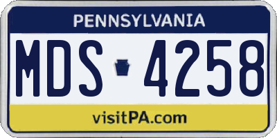 PA license plate MDS4258